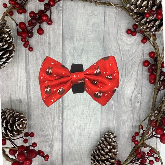 Paws Off My Pudding! Christmas Dog Bow Tie