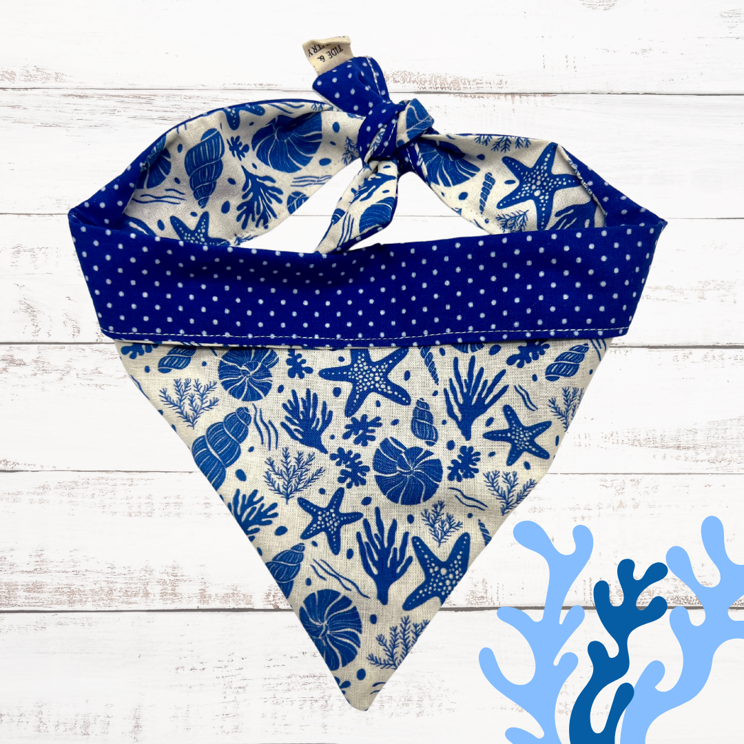 Sea shells dog bandana