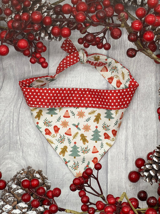 Mini Gingerbread Men Christmas Dog Bandana
