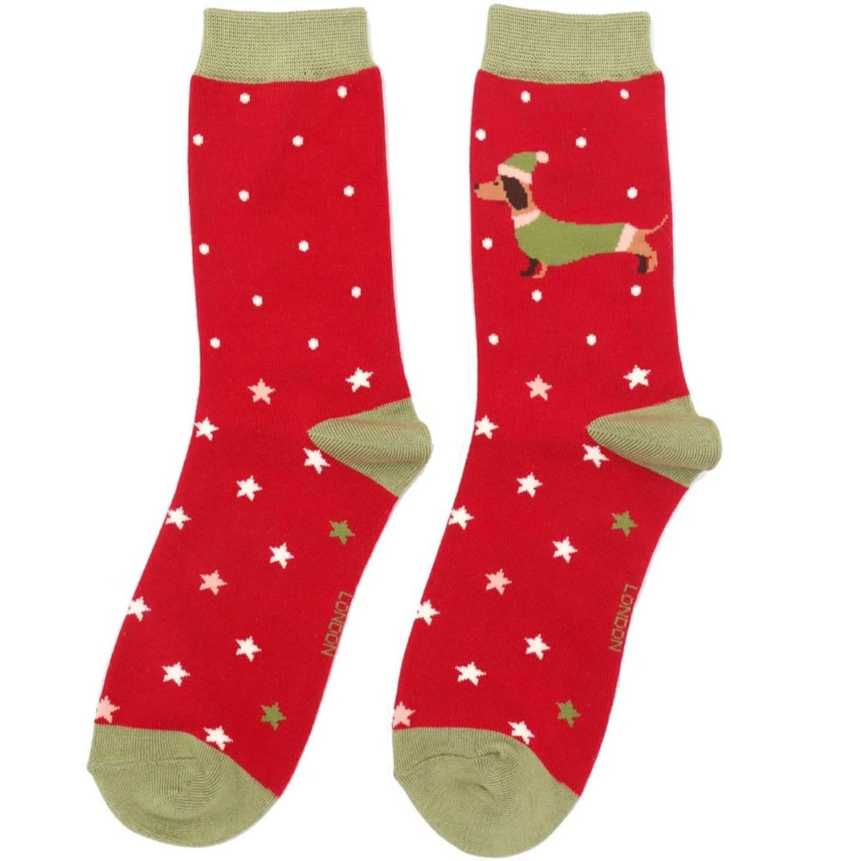 Daschund Christmas socks