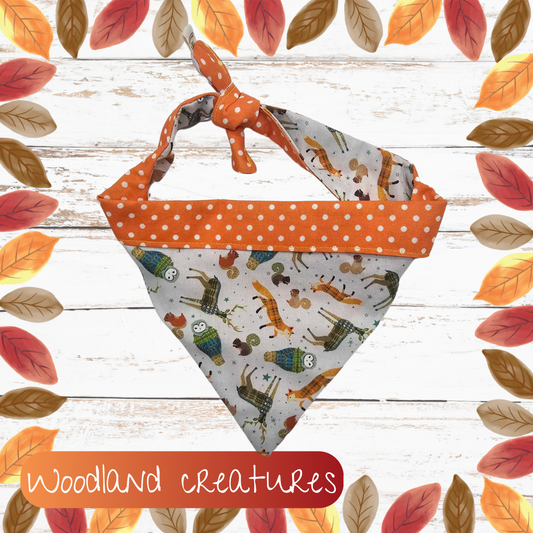 Woodland creatures dog bandana