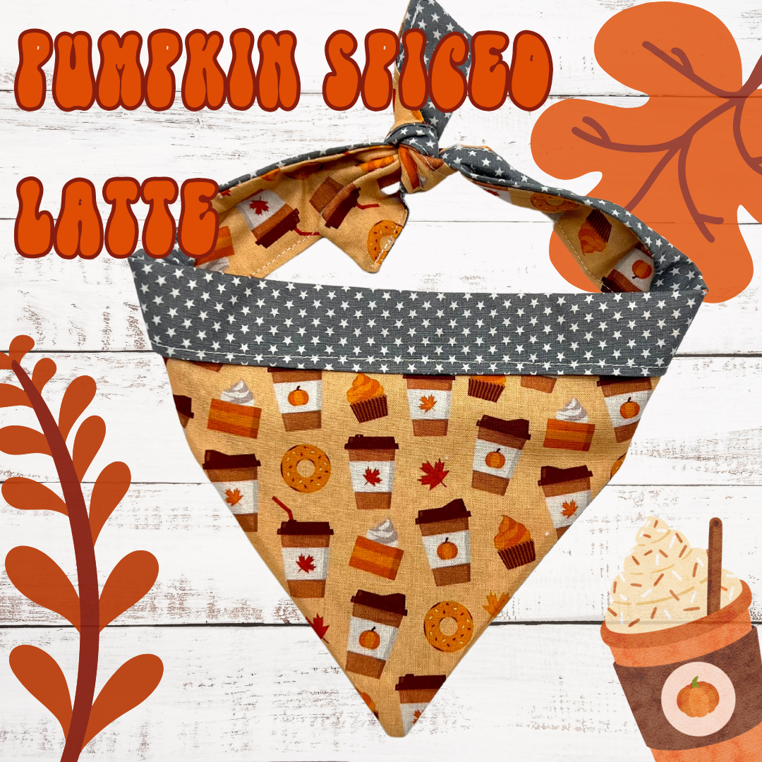 Pumpkin spiced latte dog bandana