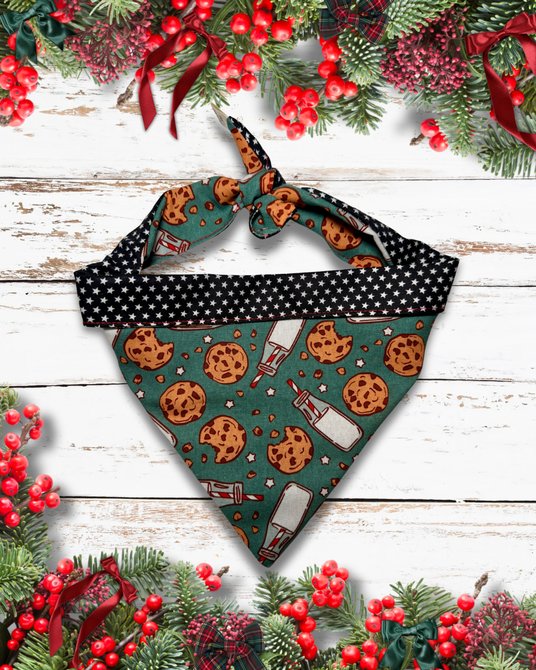 Milk and cookies dog bandana