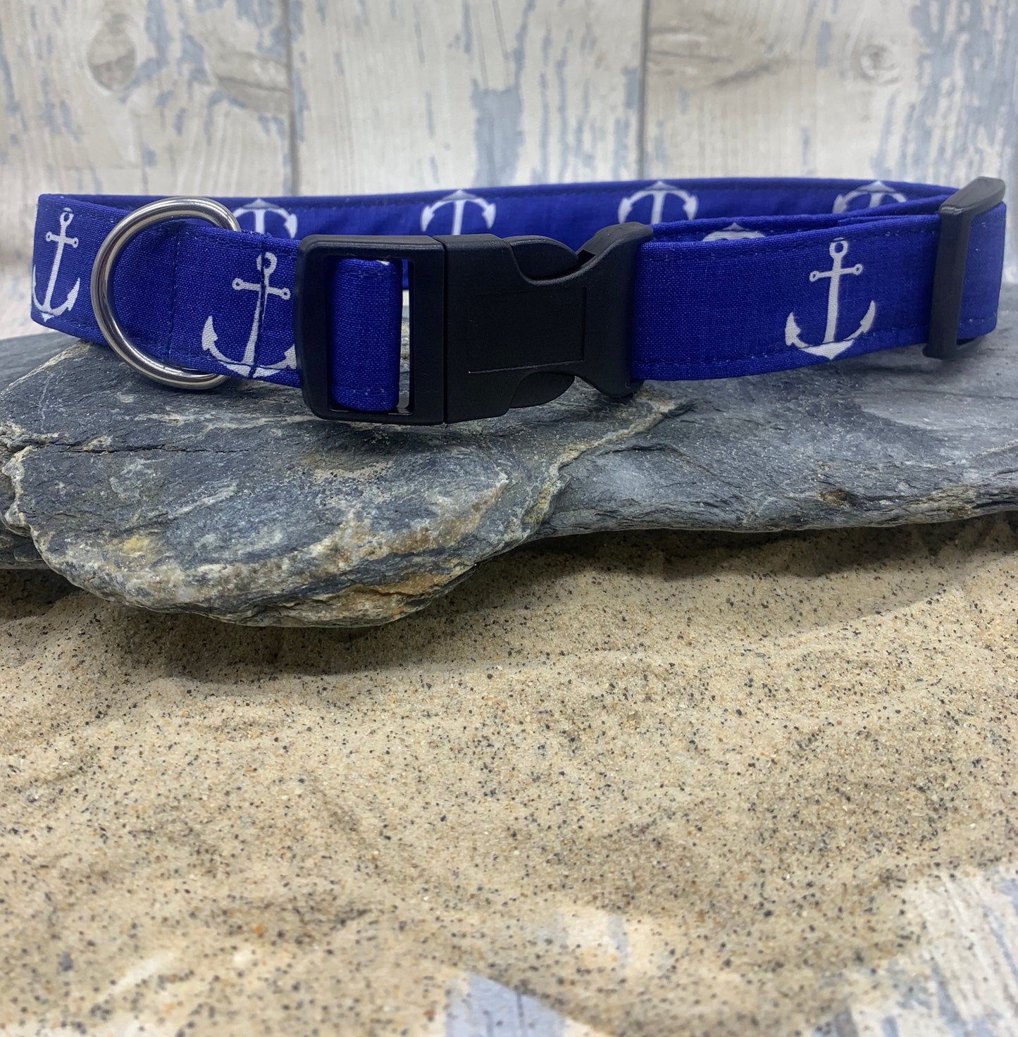 Blue anchor dog collar - Wholesale