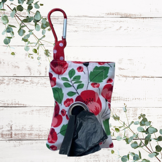 Bright and beautiful poppy dog poo bag dispenser