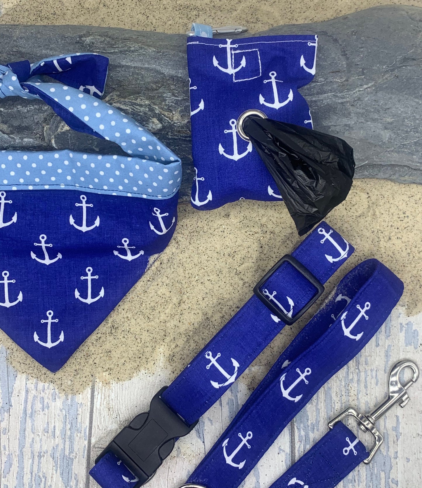 Blue Anchor Dog Bandana