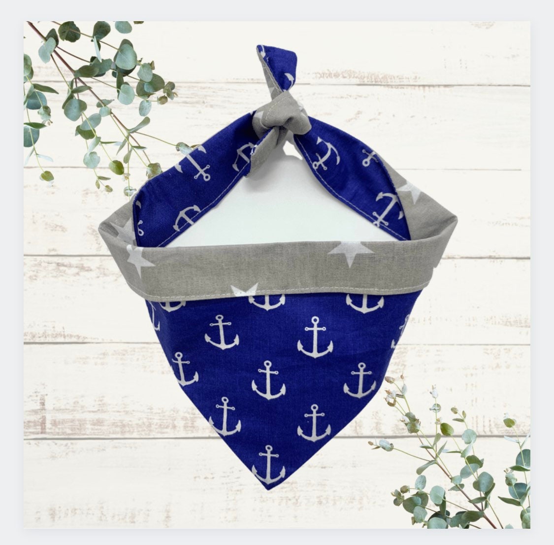 Blue Anchor Dog Bandana