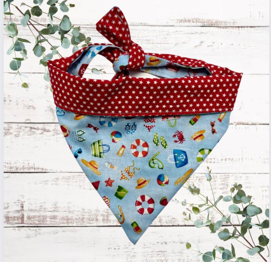 Beach day reversible dog bandana