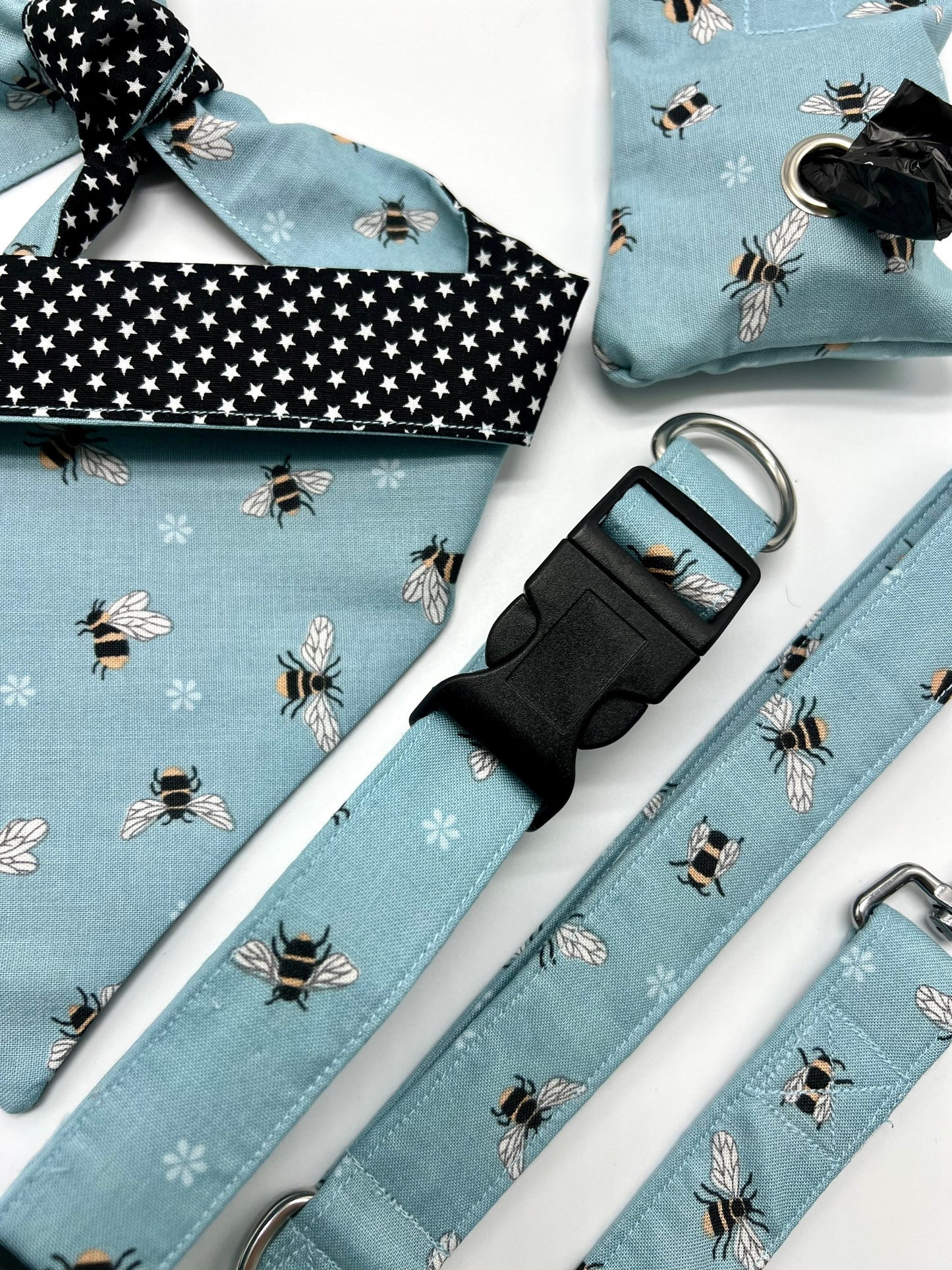 Buzzing bee reversible dog bandana