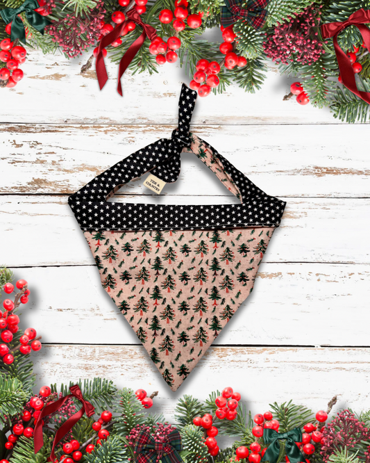 Christmas trees on pale pink