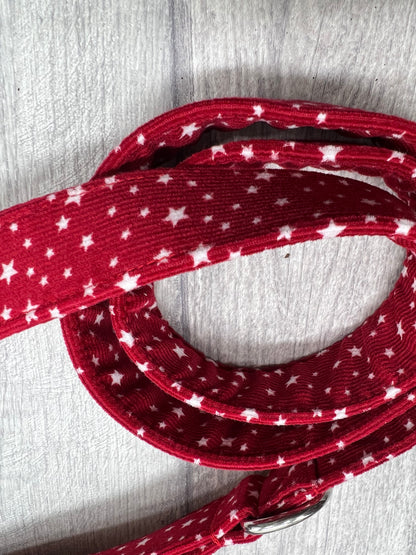 Berry red corduroy mini star lead