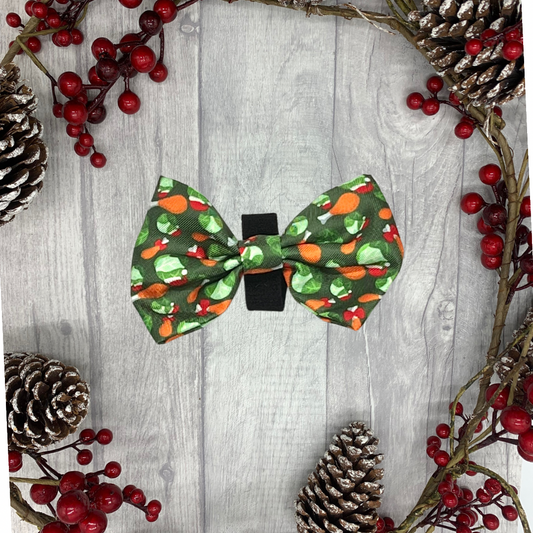 Brussel sprout christmas bow tie