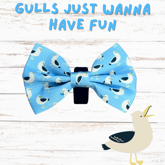 Gulls just wanna have fun dog bow tie wholesale