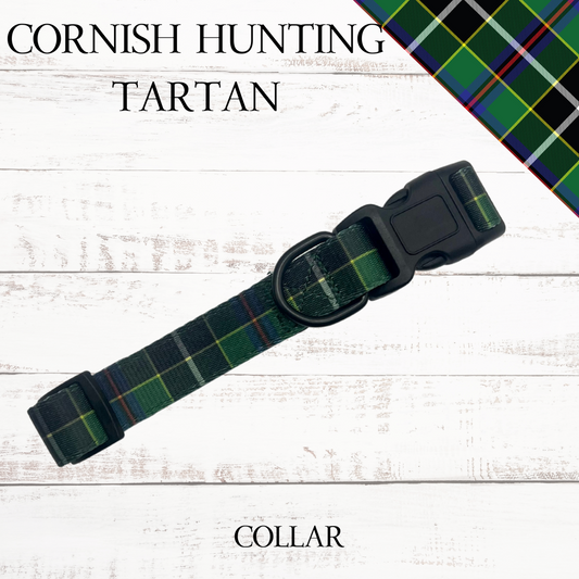 Cornish hunting tartan dog collar