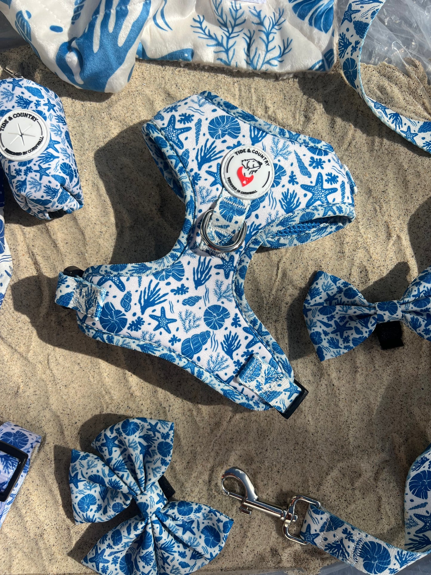 Sea shells dog harness