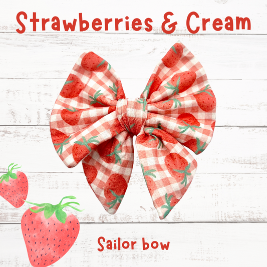 Strawberries&Cream sailor bow