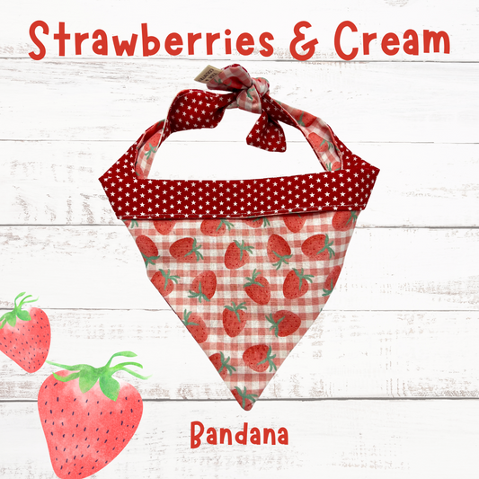 Strawberries & Cream dog bandana