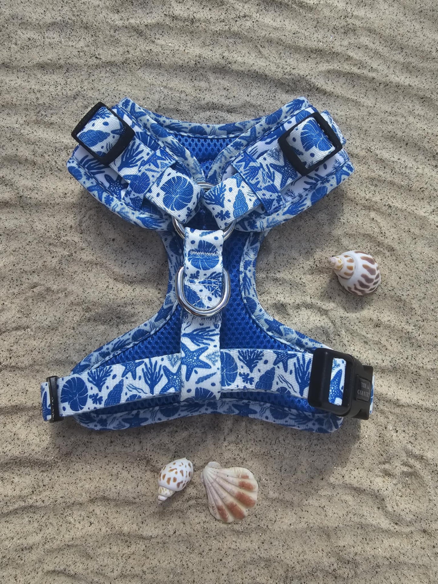 Sea shells dog harness