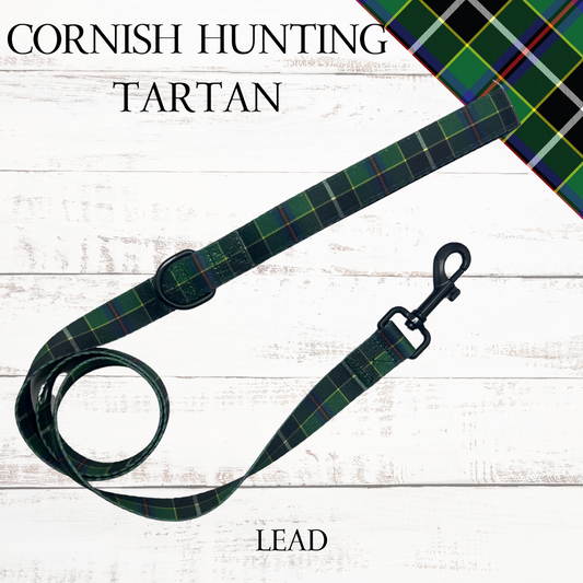 Cornish hunting tartan dog lead