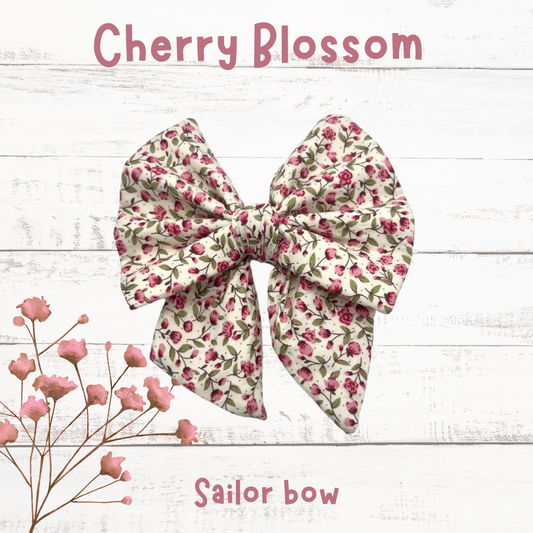Cherry blossom dog sailor bow