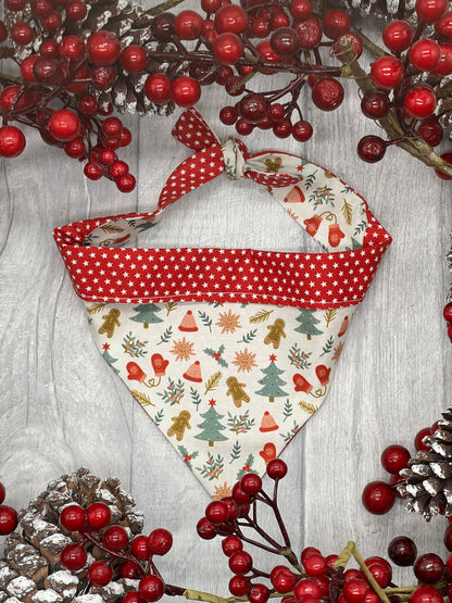 Mini Gingerbread Men Christmas Dog Bandana