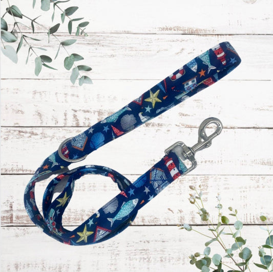 Nautical icons dog lead with d ring