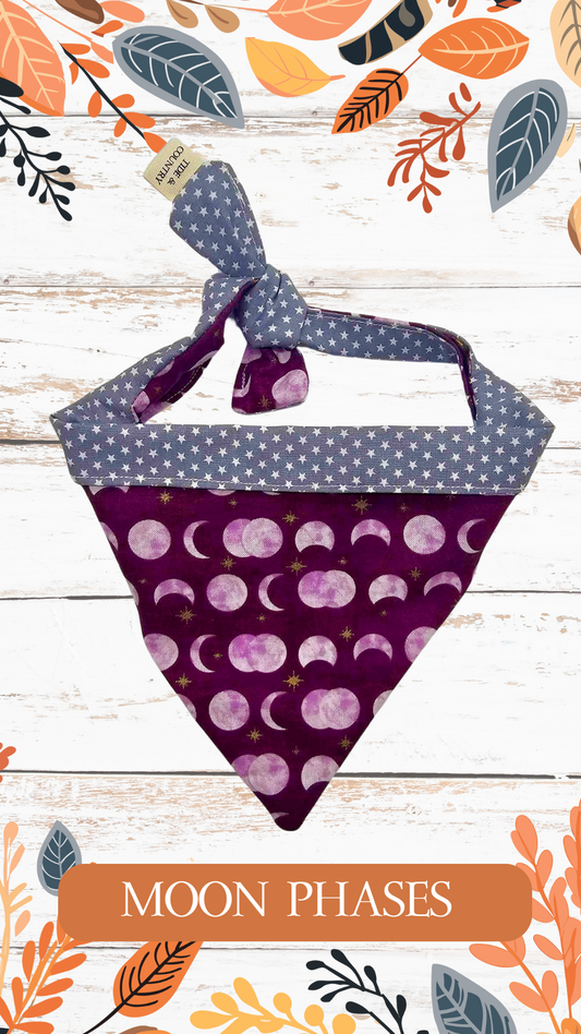 Moon phases dog bandana