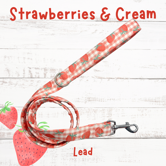 Strawberries & cream dog lead