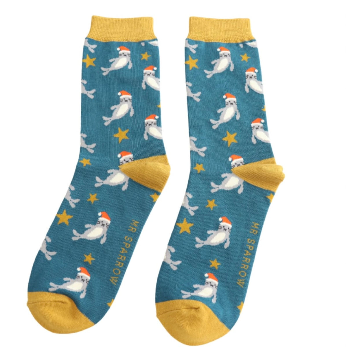 Seals in Christmas hats Men’s socks