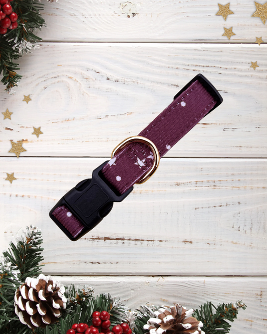 Merlot corduroy Dog Collar