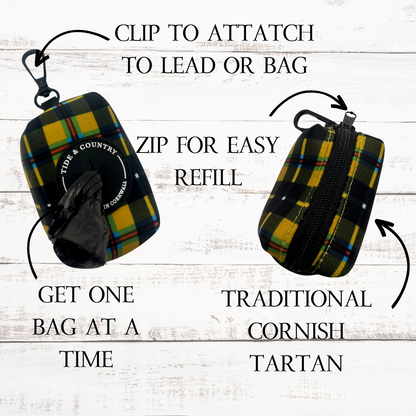 Cornish Tartan Dog Poo Bag Dispenser