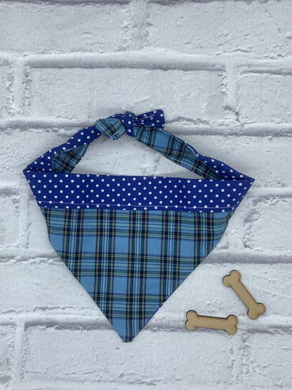 Blue Tartan Dog Bandana - Wholesale