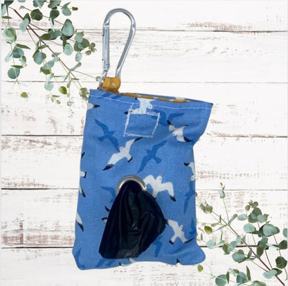 Blue seagulls dog poo bag dispenser