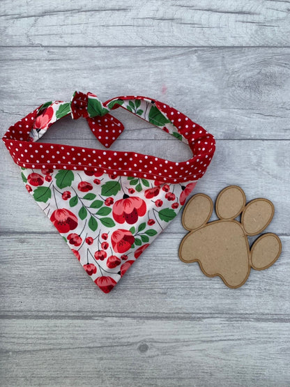 Bright and beautiful poppy reversible dog bandana