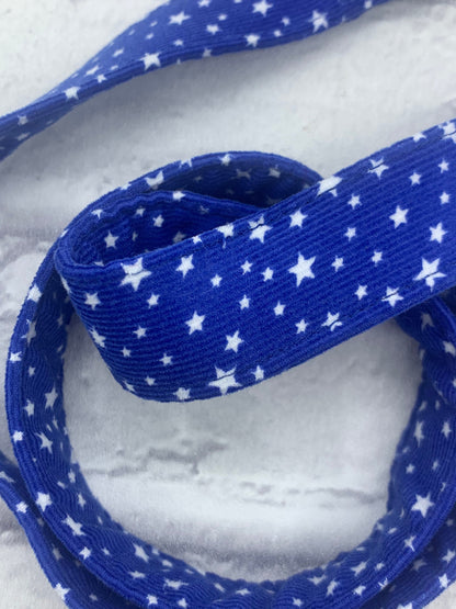 Blue corduroy mini star dog lead