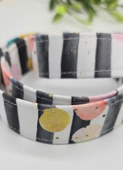Striped confetti handmade dog lead