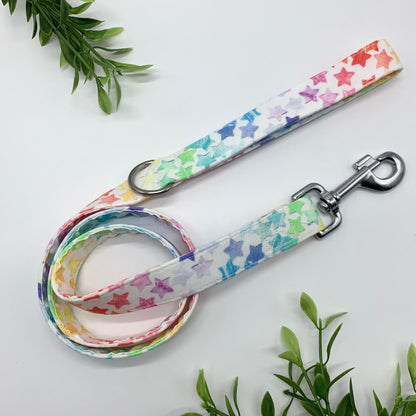 Rainbow star handmade dog collar adjustable