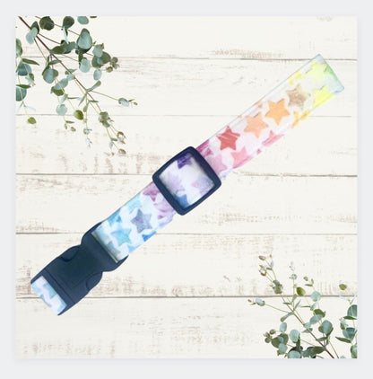 Rainbow star handmade dog collar adjustable