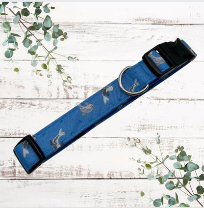 St Ives Seal print adjustable dog collar