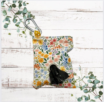 Pastel floral print dog collar, lead bandana