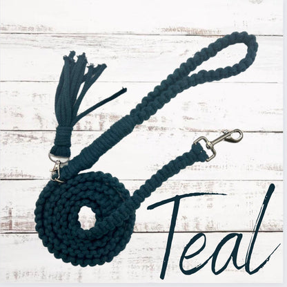 Handmade macrame dog leads with detachable tassel
