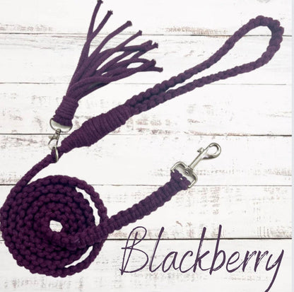 Handmade macrame dog leads with detachable tassel