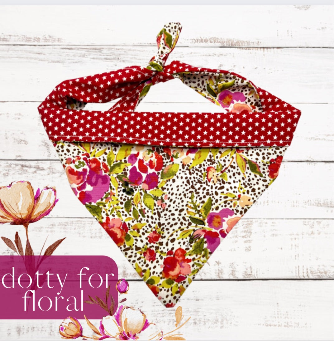 Dotty for floral dog bandana